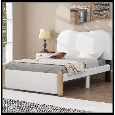 Winston Porter Upholstered Platform Bed with Wood Supporting Feet
