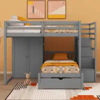 Harriet Bee Janahla Full Over Twin Bunk Bed with Wardrobe, Drawers