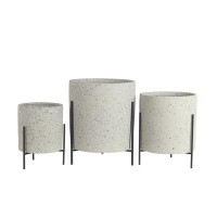 Ebern Designs Jinaya 3 Piece Ceramic Pot Planter Set