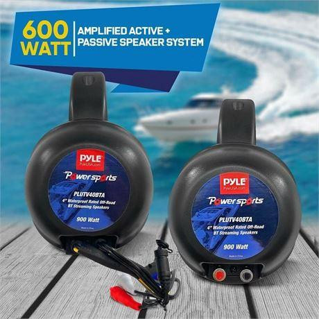2-Way Dual Waterproof off-road wireless BT Speakers-4" with 900watt- PLUTV40BTA in Speakers, Headsets & Mics in Ontario