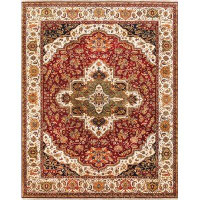 Pasargad One-of-a-Kind Agra Hand-Knotted Burgundy 8' x 10' Wool Area Rug