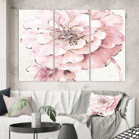 Made in Canada - East Urban Home Indigold Shabby Peonies Pink - Wrapped Canvas Painting Print