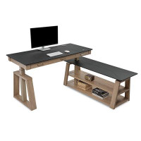 Orren Ellis 60'' W Height Adjustable L-Shaped Executive Desk