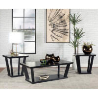 Alma Aminta 3-piece Occasional Set with Open Shelves Black