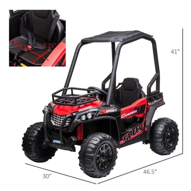 KIDS RIDE ON CAR 12V BATTERY-POWERED ELECTRIC OFF-ROAD UTV TOY 1.8-3.7 MPH WITH HIGH ROOF in Toys & Games - Image 3