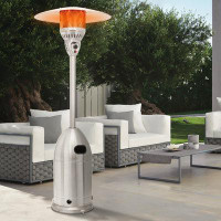 Bring Home Furniture Outdoor Rolling Propane Gas Heater with Stainless Steel Base