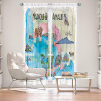 East Urban Home Lined Window Curtains 2-panel Set for Window Size by Markus - Tourist Amalfi Italy