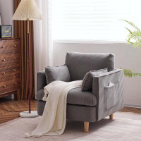 Latitude Run® 29.5 "W Upholstered Reading Chair with Wooden Feet and Pillow