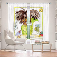 East Urban Home Lined Window Curtains 2-panel Set for Window Size 40" x 61" by Marley Ungaro - Praying Mermaid