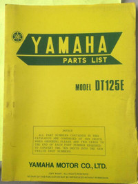 1977 Yamaha DT125E Parts List