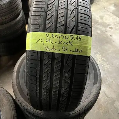 235 50 19 4 Hankook Used A/S Tires With 85% Tread Left
