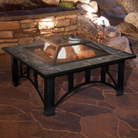 17 Stories Rennert Steel Wood Burning Fire Pit Table