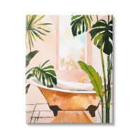 Bay Isle Home™ Tropical Plants & Bathtub Canvas Wall Art by Ramona Murdock