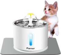 NEW STAINLESS STEEL LED FLOWER FOUNTIAN CAT & DOG DR008SF