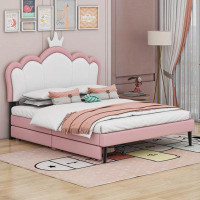 Cosmic Full Size Princess Bed With Crown Headboard And 2 Drawers