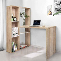 Latitude Run® Computer Desk/ L-Shape Desktop With Shelves