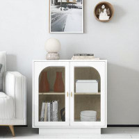 Ebern Designs 31.1'' Wide Accent Cabinet With 2 Glass Doors And Adjustable Shelves