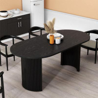 Hokku Designs Duddy Solid Wood Oval Dining Table