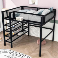 Isabelle & Max™ Ailana Full Size Metal Loft Bed with Shelves