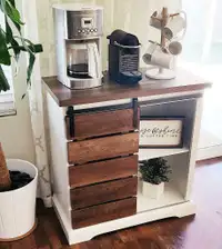 Modern Farmhouse TV Stand Wood Kitchen Storage Console Table Bookshelf Bookcase Shelves