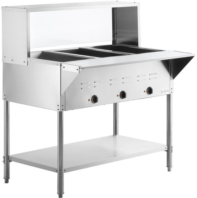 Steam table  buffet table with Sneezeguards - 2/3/4/5 Compartment Options in Industrial Kitchen Supplies - Image 3