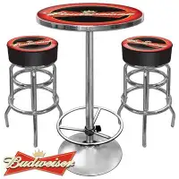Trademark Global Ultimate Budweiser Game Room 3 Piece Pub Table Set