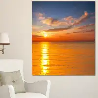 Design Art 'Beautiful Sunset Reflecting in Sea' Photographic Print on Wrapped Canvas