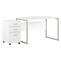 Bush Business Furniture 60W X 30D Desk And 3 Drawer Mobile Pedestal