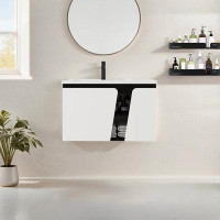 Ebern Designs 32 Inch Wall-Mounted Single Bathroom Vanity With Ceramic Top