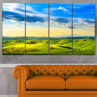Design Art 'Colourful Tuscany Countryside Farm' Photograph Multi-Piece Image on Canvas