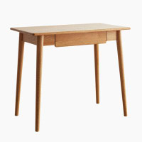 George Oliver 100% Solid Wood Natural Wood Computer Desk Study Desk Oak Natural Wood PC Desk Work Desk Dressing Table Sl