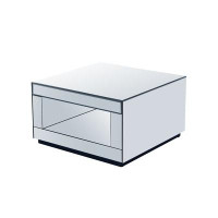 TiramisuBest Coffee Table Mirrored, Silver Accent Table
