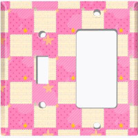 WorldAcc Metal Light Switch Plate Outlet Cover (Pink White Toy Chest - (L) Single Toggle / (R) Single Rocker)