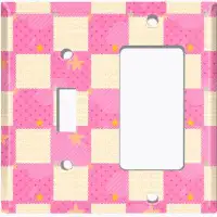 WorldAcc Metal Light Switch Plate Outlet Cover (Pink White Toy Chest - (L) Single Toggle / (R) Single Rocker)