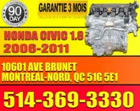 Moteur Honda Civic 2006 2007 2008 2009 2010 2011 R18A 1.8L