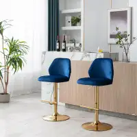 Mercer41 Set Of 2 Swivel Bar Stools Chair Modern Adjustable Counter Height Bar Stools