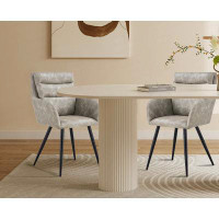 George Oliver Light grey Modern PU Easy Cleaning Dining Chairs Set of 2