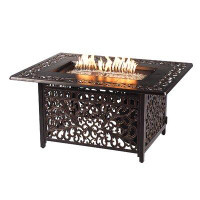 Ophelia & Co. Justina 24.5" H x 48" W Aluminum Propane Outdoor Fire Pit Table with Lid