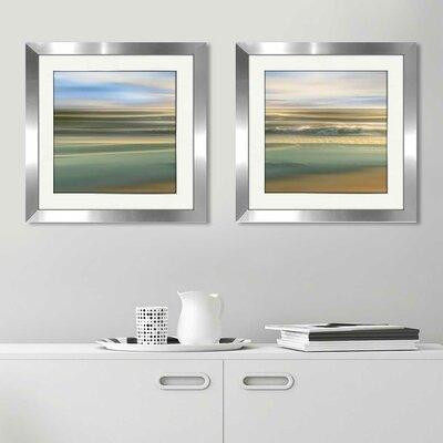 Highland Dunes 'Topaz Light' 2 Piece Framed Acrylic Painting Print Set in Arts & Collectibles