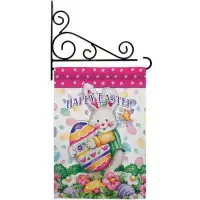 The Holiday Aisle® Easter Treats - Impressions Decorative Metal Fansy Wall Bracket Garden Flag Set GS103055-BO-03