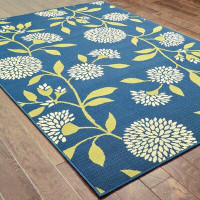 Andover Mills Annice Floral Blue/Green/Ivory Indoor / Outdoor Area Rug