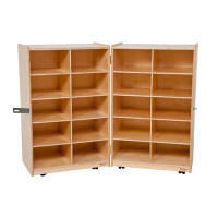 Wood Designs Folding 20 Compartment Cubby with Casters