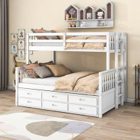 Harriet Bee Geesa Twin over Full 3 - Drawer Standard Bunk Bed with Trundle