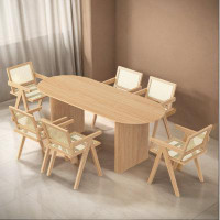 Corrigan Studio Maryon 6 - Person Pine Solid Wood Dining Set