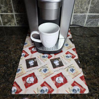 Drymate Coffee Maker Mat, Protects and Decorates Countertops - Absorbent, Waterproof, Machine Washable