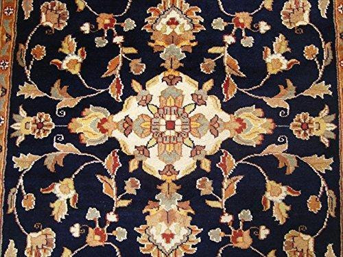 Mid Night Blue Hot Ivory Touch Medallion Rectangle Area Rug Hand Knotted Wool Silk Carpet (6 X 4)' in Rugs, Carpets & Runners - Image 2