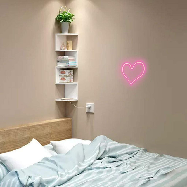 NEW LED HEART NEON WALL SIGN DECOR FMWN07 in Home Décor & Accents in Alberta - Image 2