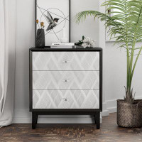 Wade Logan Beeti Modern 3 - Drawer Accent Chest, Accent Nightstand with 3 Drawer