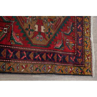 Isabelline One-of-a-Kind Nkechi Hand-Knotted Red 10'11" x 3'2" Runner Wool Area Rug