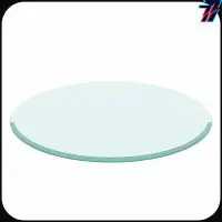 huosai 28" Round Tempered Glass Tabletop, 1/2" Thick, Beveled Polished Edges (clear)